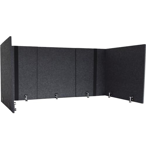 LUMEAH ADJUSTABLE DESK SCREEN WITH RETURNS POLYESTER ASH LUAD48301A