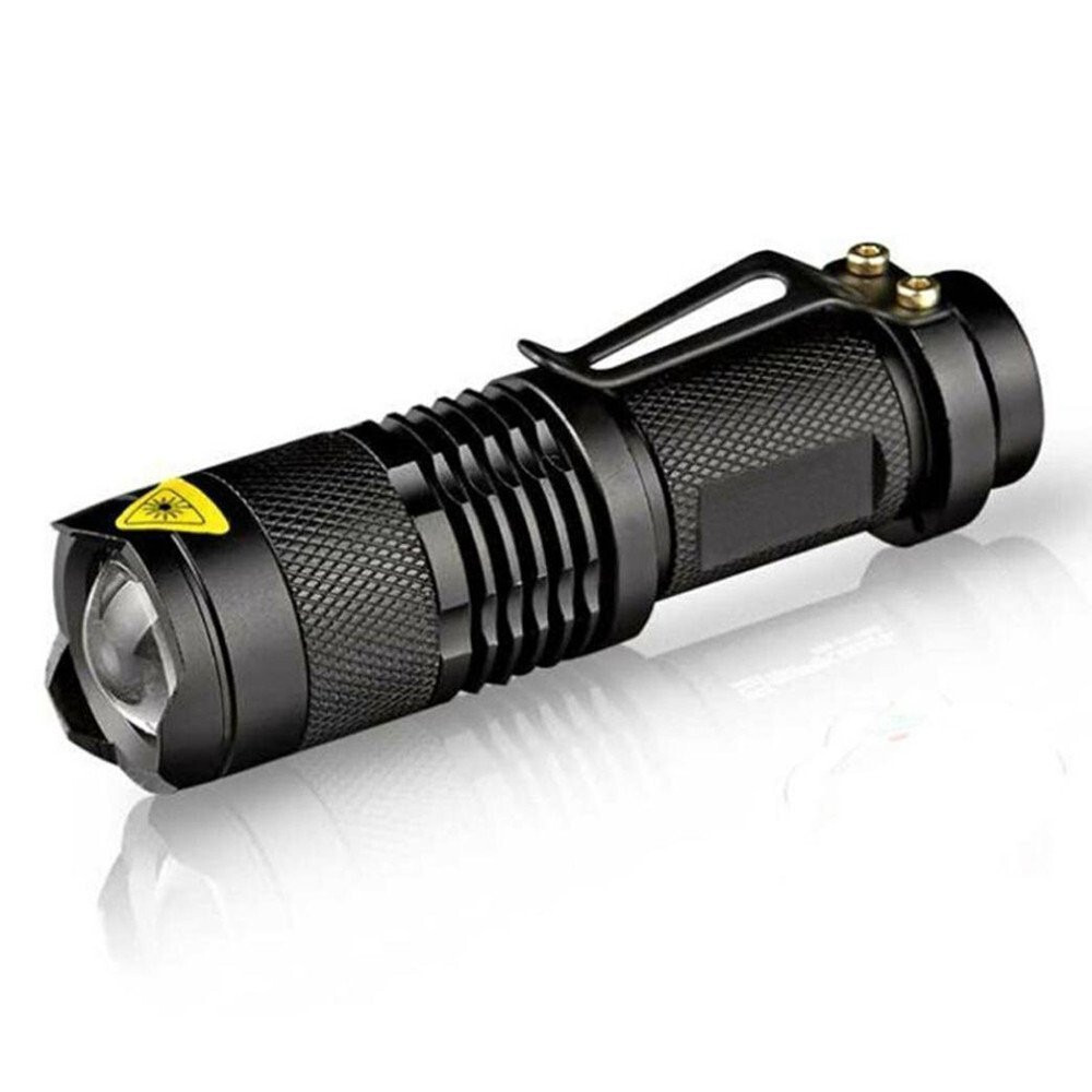 6PCS Mini LED Flashlight Torch Adjustable Focus Zoom Light Lamp