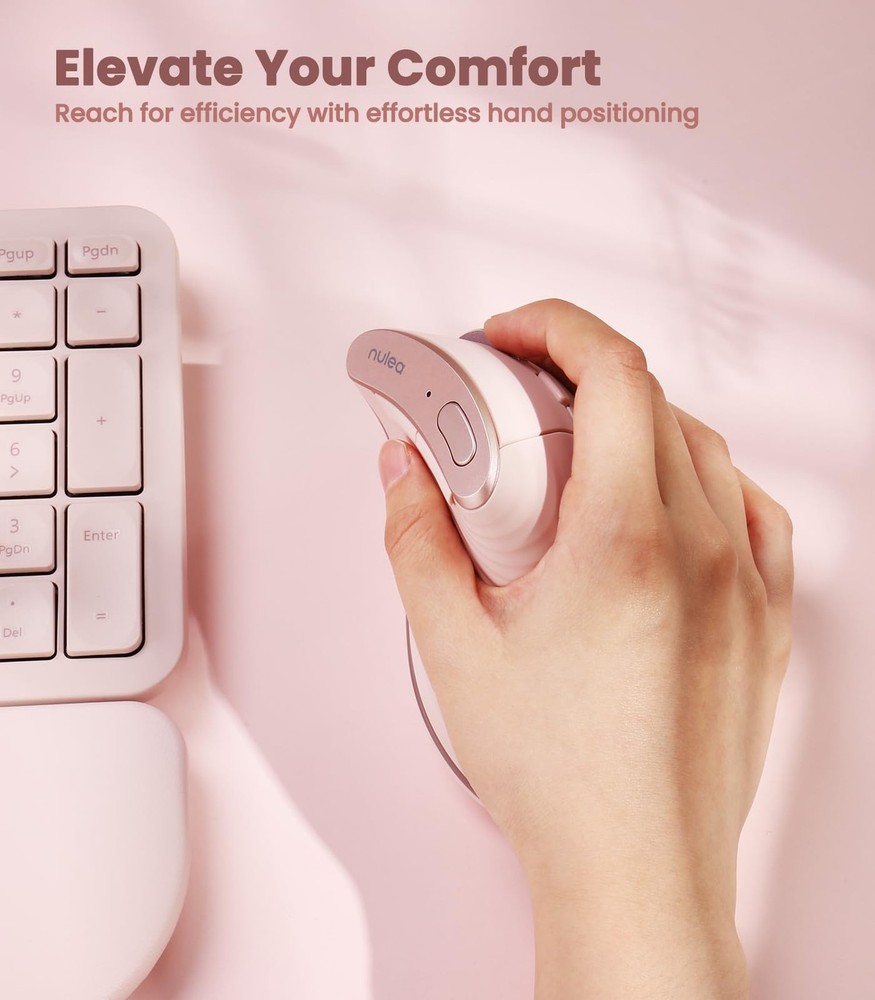 Nulea M510 Vertical Mouse Wireless, Ergonomic Mouse for Comfy Tracking, 3 Adj...