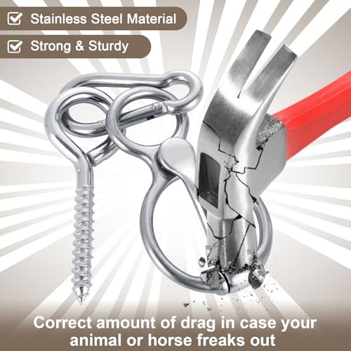 SHUESS 2 Pack Horse Tie Ring, Blocker Tie Ring for Horses, Horse Tack and