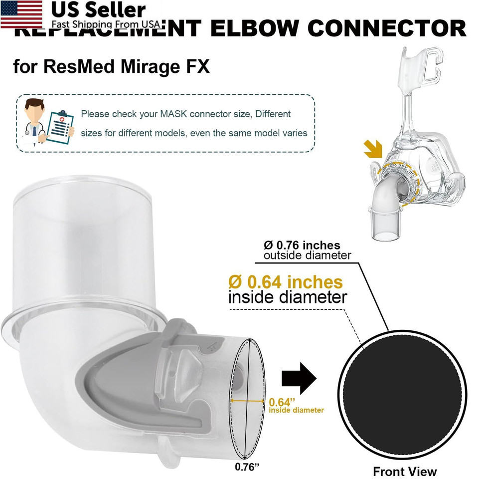 2Pack Replacement Elbow Connector for Mirage FX, White