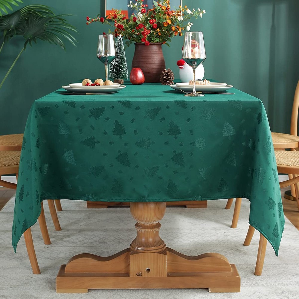Christmas Tablecloth Rectangle, Jacquard Table Cloth Spillproof and Resistant...