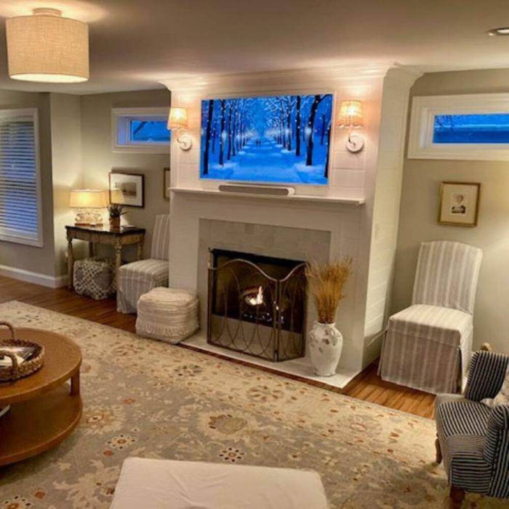 3-Panel Fireplace Screen in Burnished Gold Oval Design