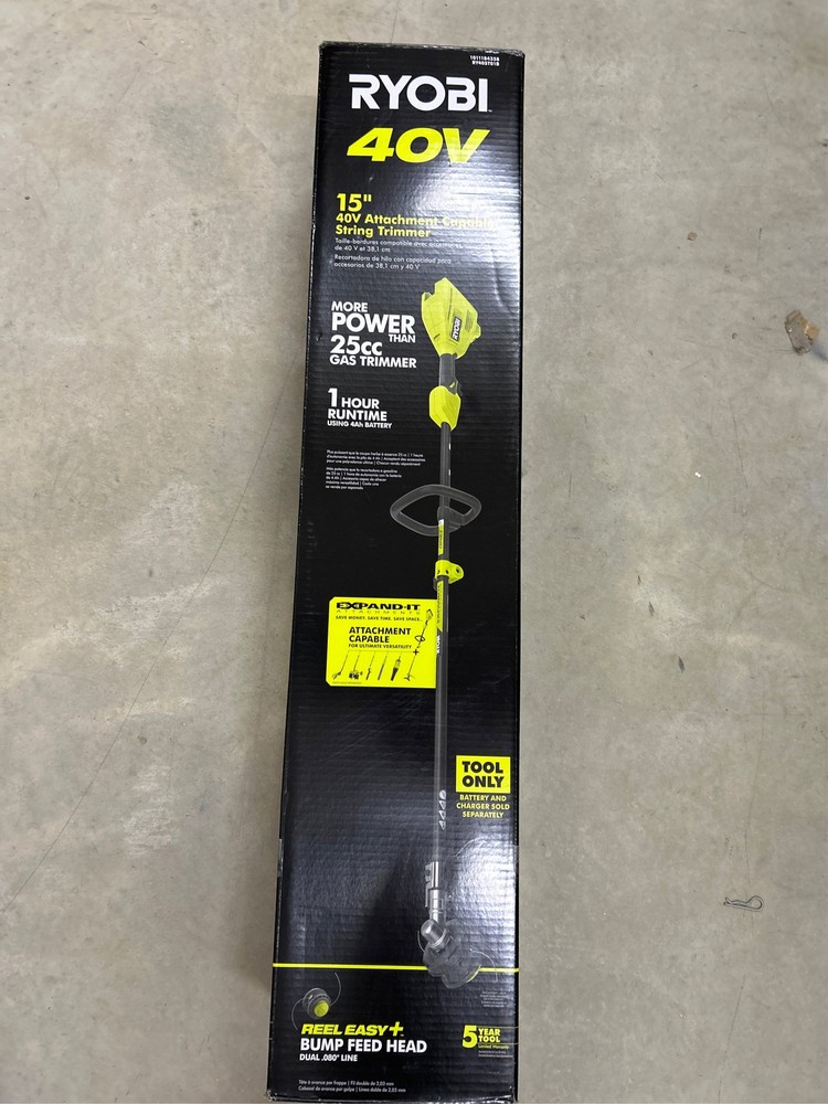 40V 15 in. Expand-It Cordless Battery Attachment Capable String Trimmer (Tool On
