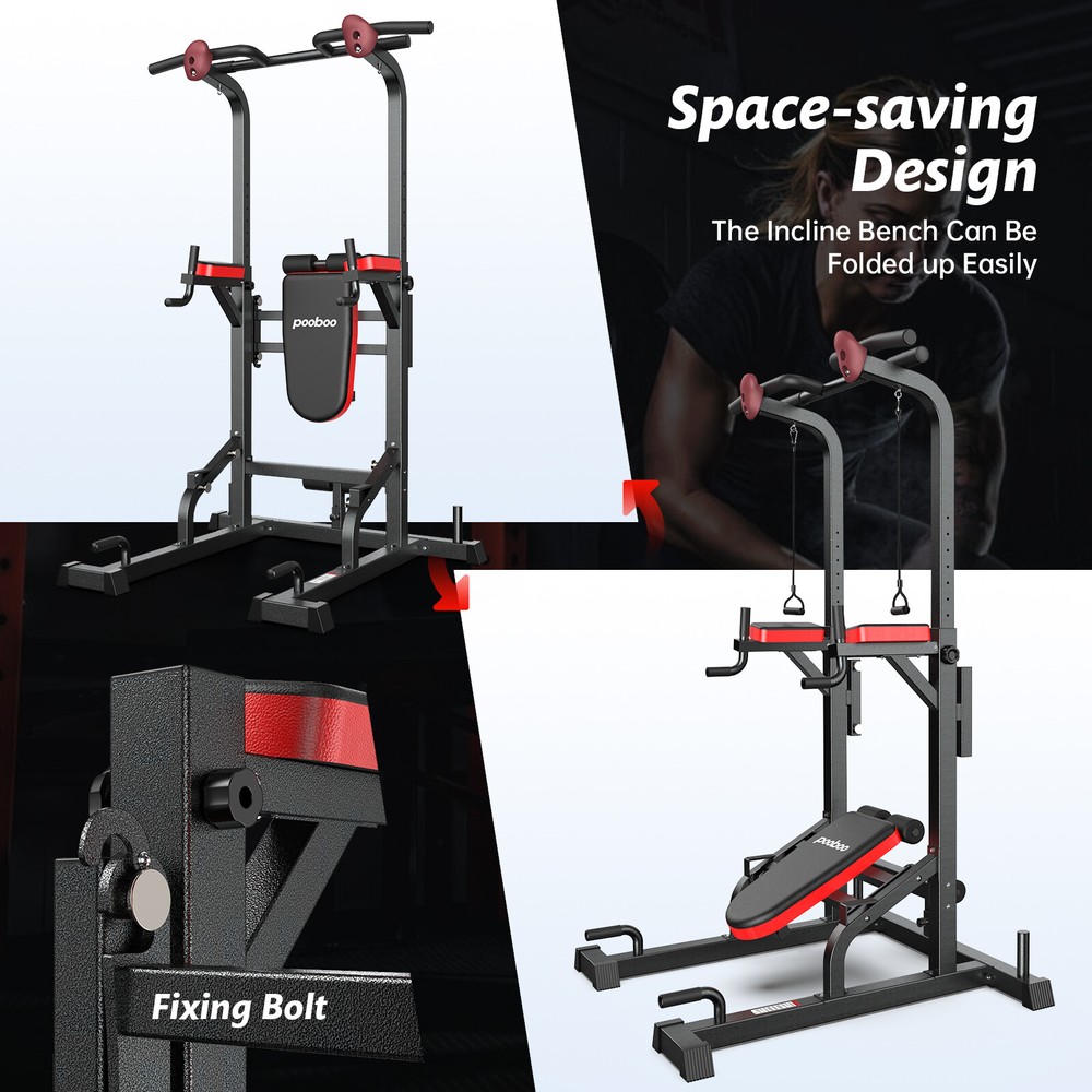 Adjustable Body Champ with Incline Bench Power Tower Dip Station Pull up Bar