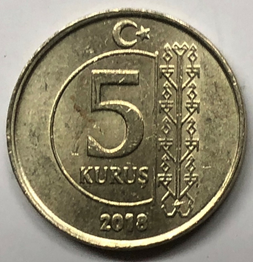 # C2422 TURKEY COIN, 5 KURUS 2018