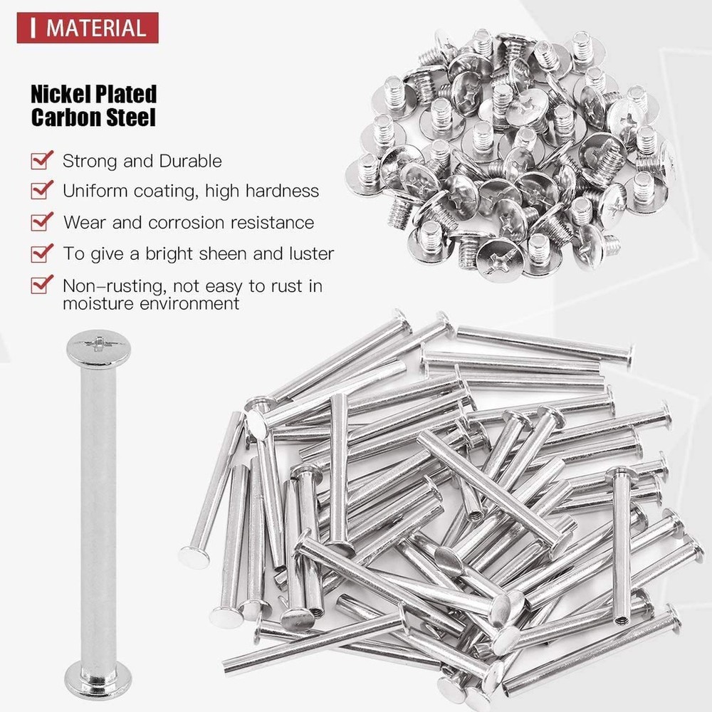 Socell 130pcs Phillips Chicago Screw Binding Screws Posts Assortment Kit for ...