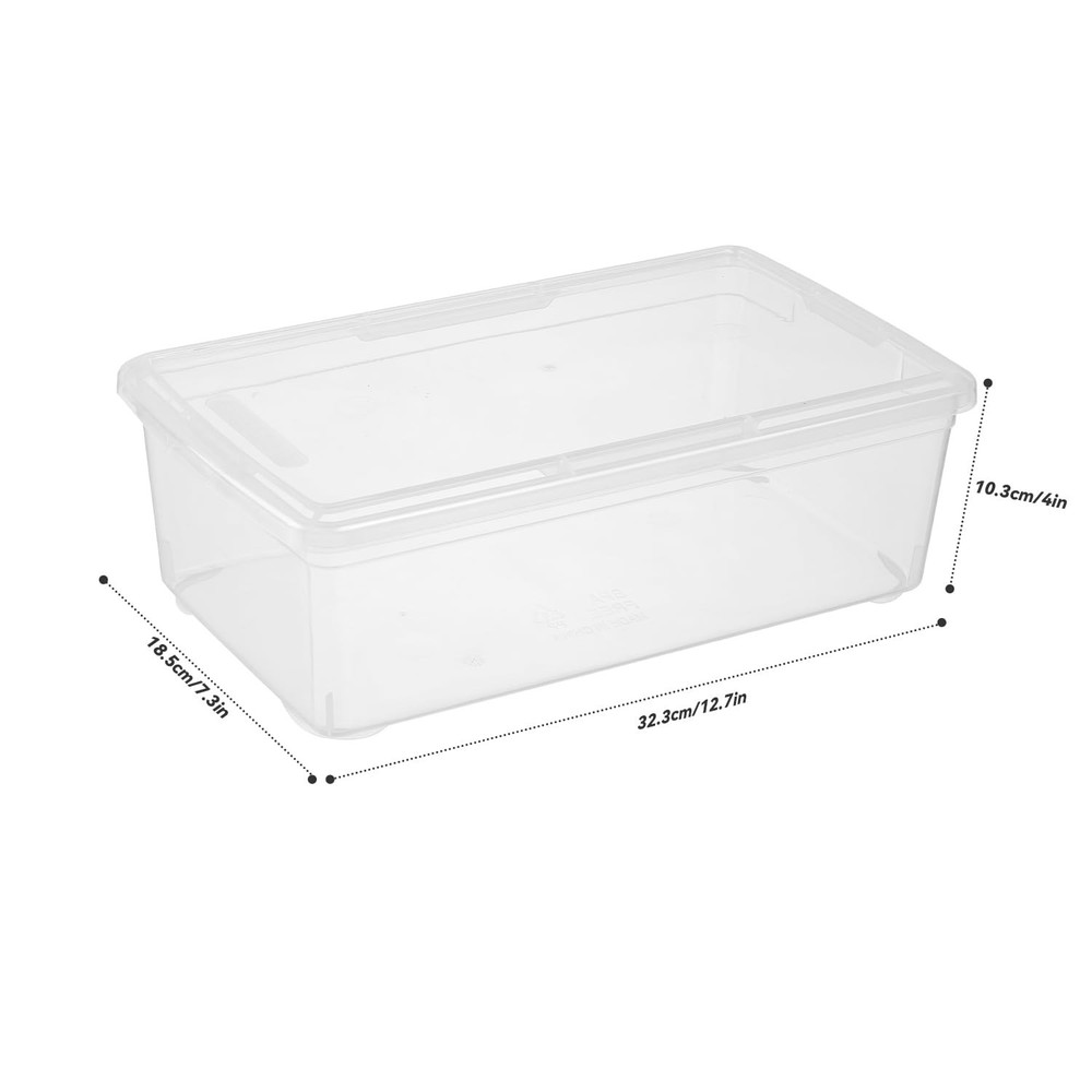 8 Packs 6 Quart Latching Storage Box,Shoe Boxes Clear Plastic Stackable Stora...