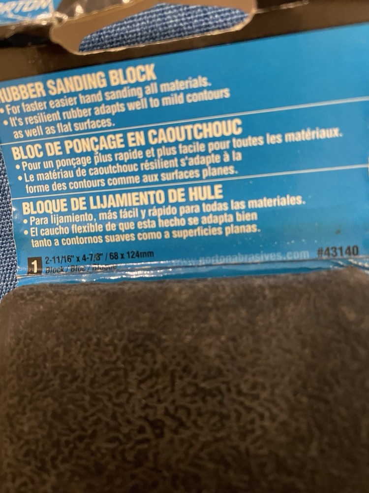 NORTON RUBBER HAND SANDING BLOCK #07660743140