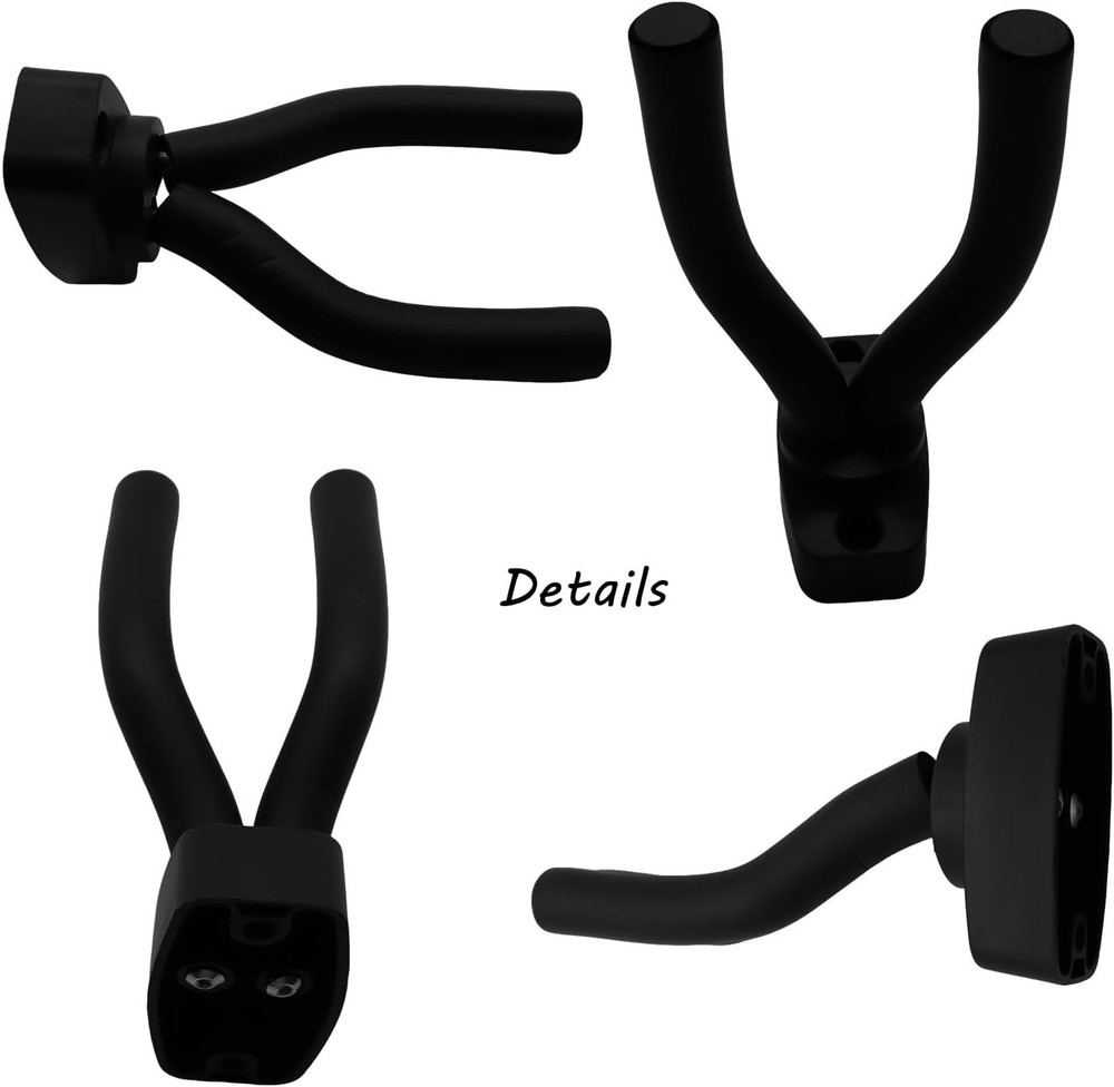2-Pack Adjustable Guitar Wall Hanger - Stylish Mount for All Instruments