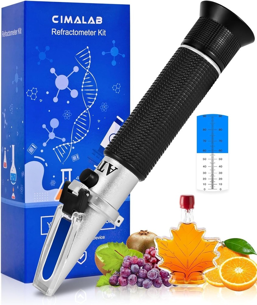 Brix Refractometer 0-90%, Brix Meter Refractometer with ATC, Accurate Refractome