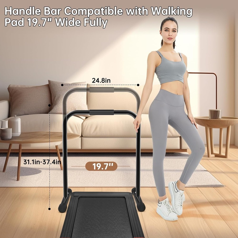 Versatile Handrail for Walking Pad 19.7'' Wide - Customizable Height & Stability