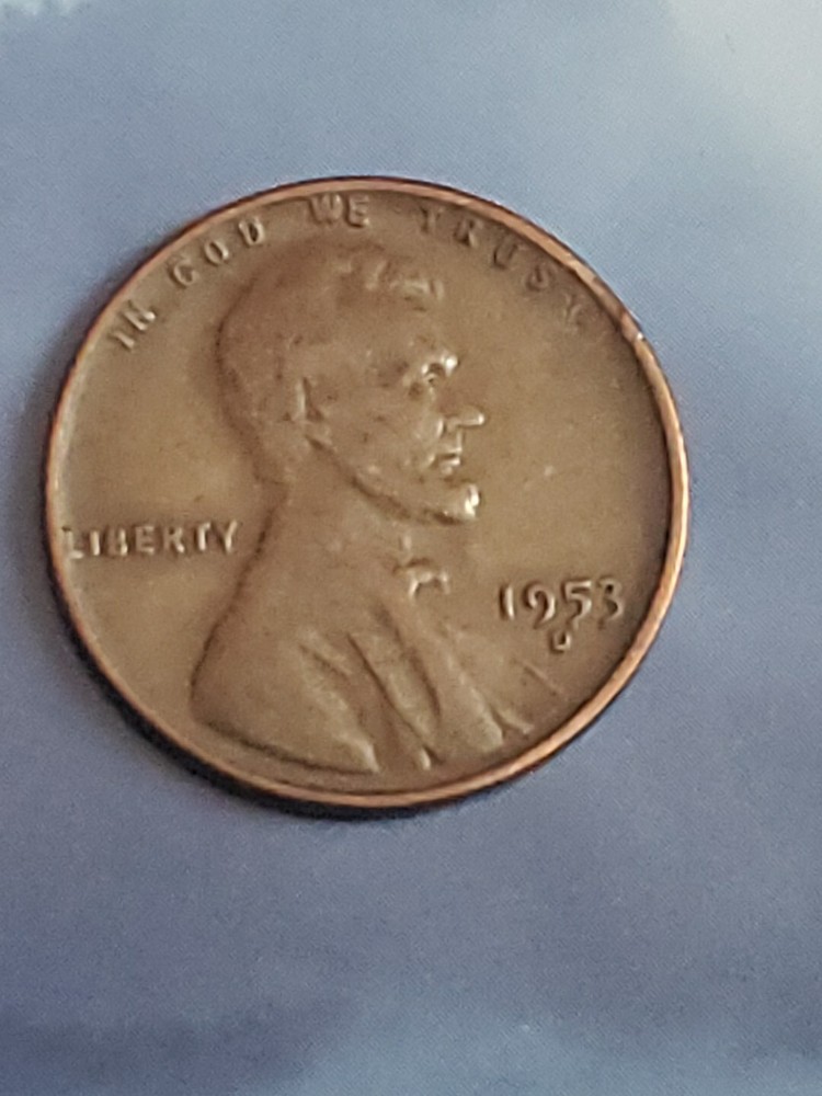 1953 1C RD Lincoln Cent