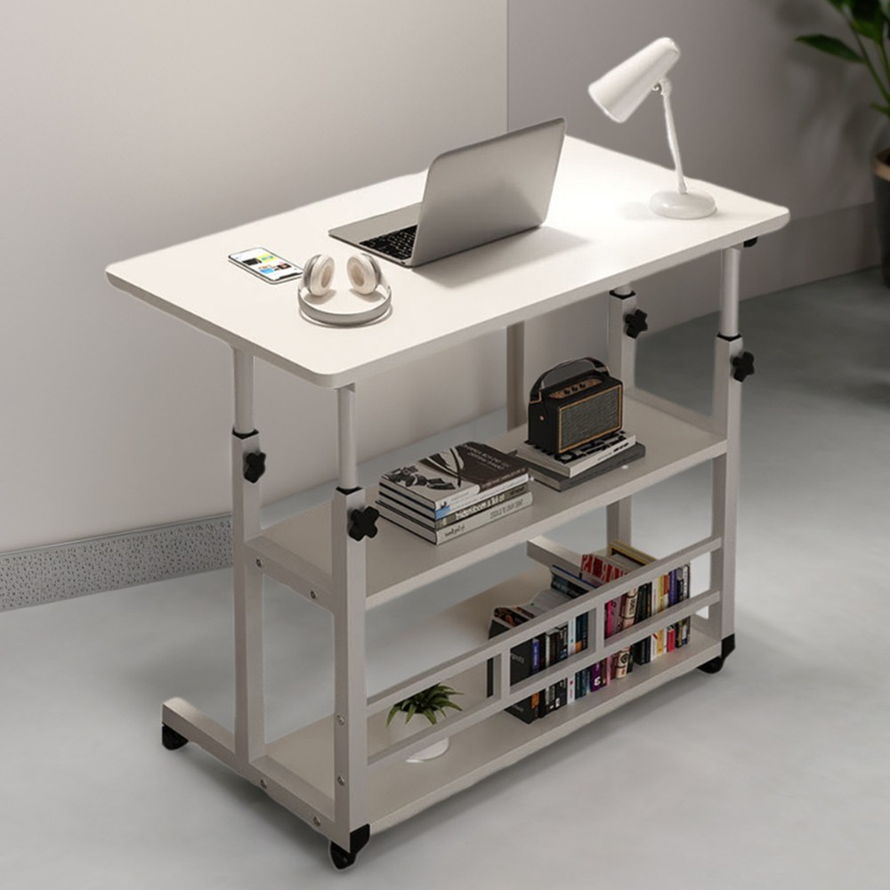 Adjustable Bedside Laptop Desk Multi-Layer Storage Height Adjustable Laptop Desk