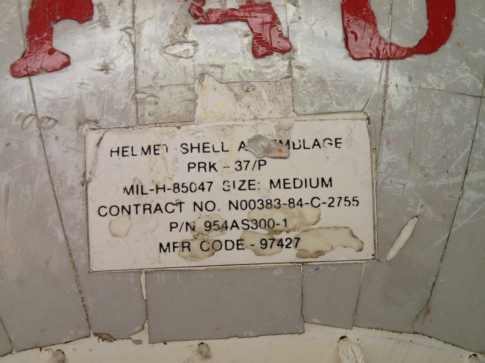 Gentex Vintage PRK-37/P Aircraft Flight Crew Helmet Incomplete Rough Estate Item