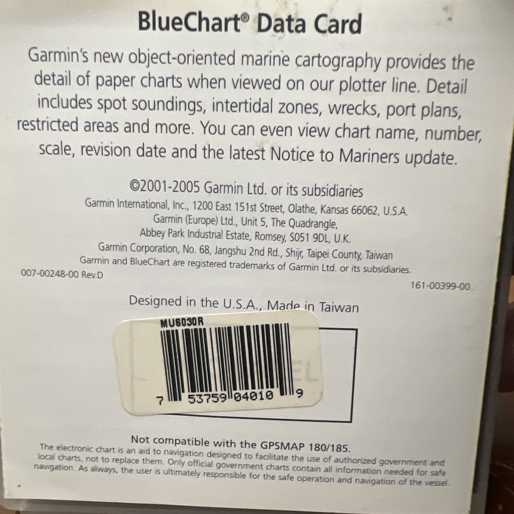 Blue Chart Data Card -southeastern Caribbean 2006