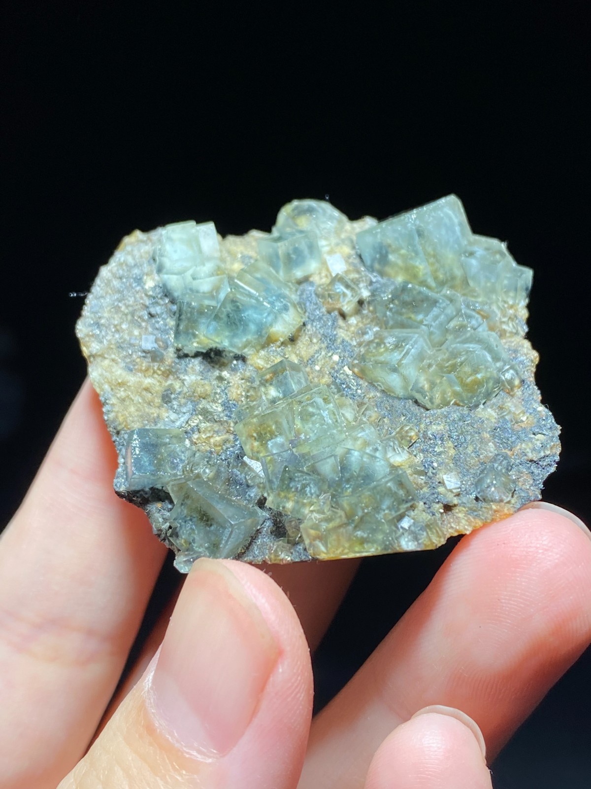 Rare Natural White Window Light Green Cubic Fluorite & Pyrite Specimen, China