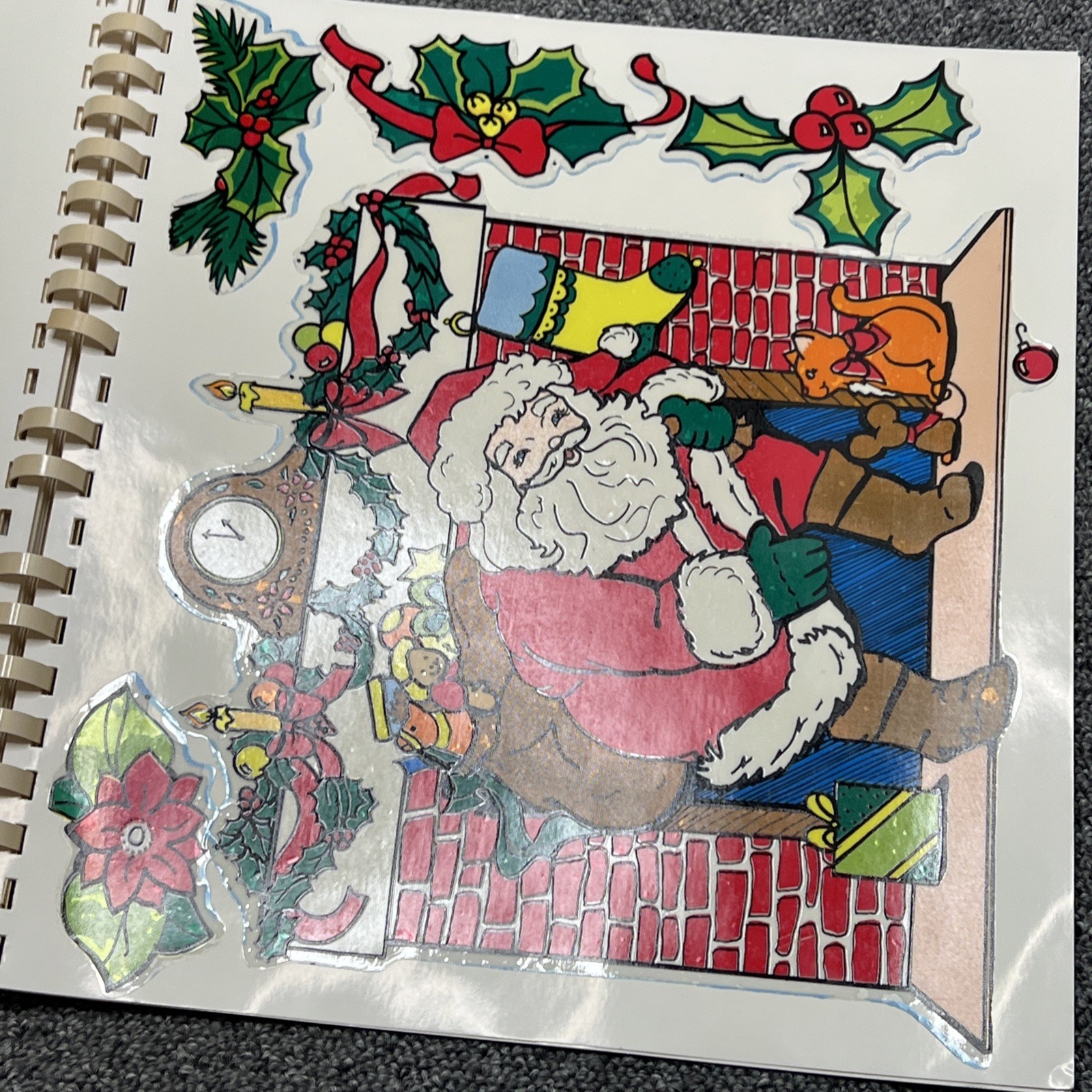 Vintage Current Inc Vinyl Clings Storage Book Holiday Stickers 1990s