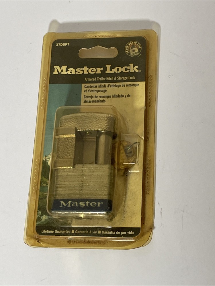 Master Lock 37D Maximum Security Padlock Trailer Lock Armored with Shackle Guard
