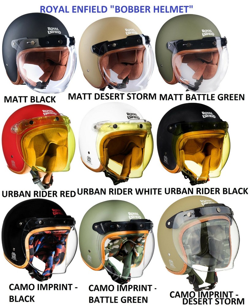 Royal Enfield "CLASSIC BOBBER" DOT Certified Open Face Motorcycle Helmets