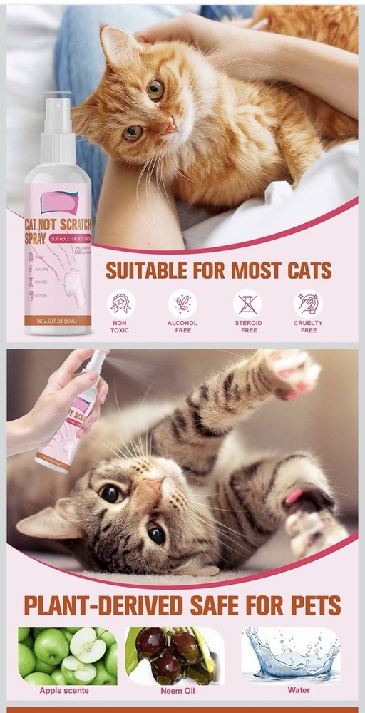 Cat Not Scratch Spray Anti-Scratch Training Aid Apple Scent 2 fl oz