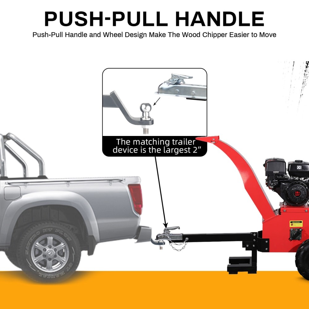 4.7”-6" Gas Powered Wood Chipper 420cc 15HP Gasoline Engine Leaf Branch Shredder