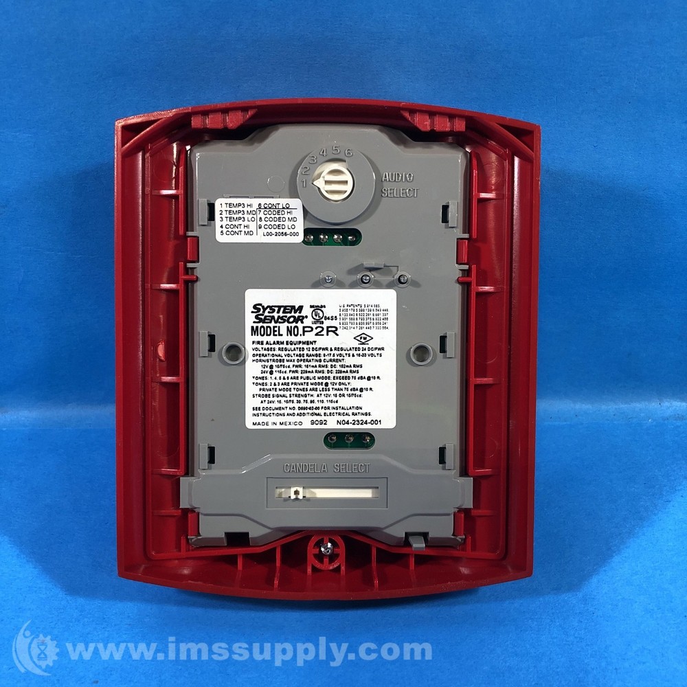 System Sensor P2R Fire Alarm Horn, Strobe Red FNIP