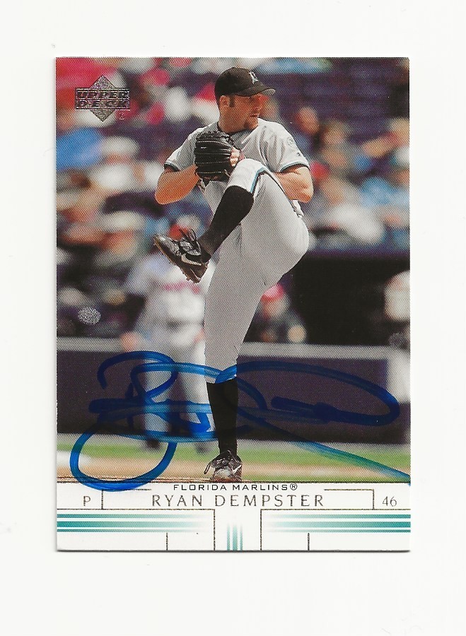 RYAN    DEMPSTER     MARLINS       AUTOGRAPHED    CARD