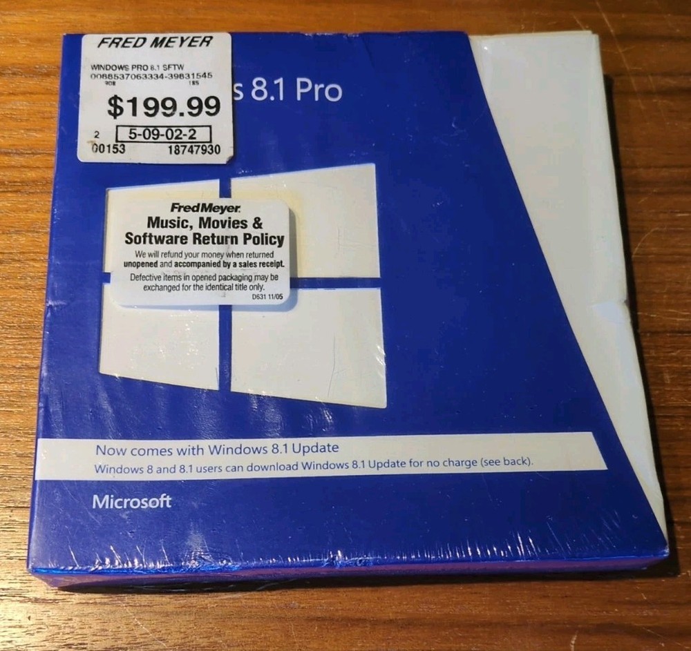 MICROSOFT WINDOWS 8.1 PRO OEM DVD SOFTWARE incl Windows 8.1 update- SEALED