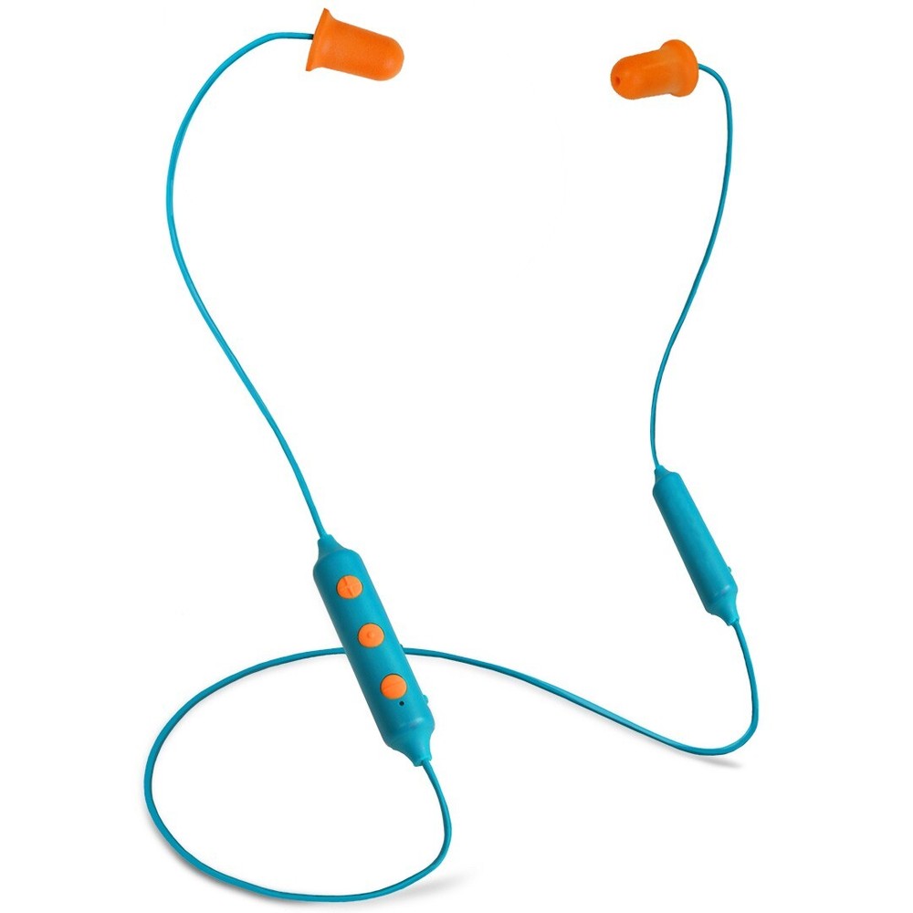 Plugfones Wireless BasicPro Bluetooth, Earplugs, Headphones! Blue Orange