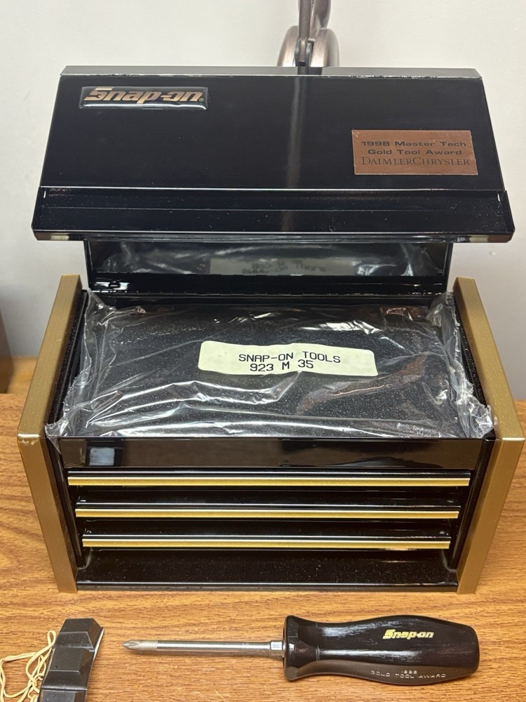 Snap On Tools 1998 Master Tech Gold Tools Awards 3 Drawer Mini Micro Tool Box