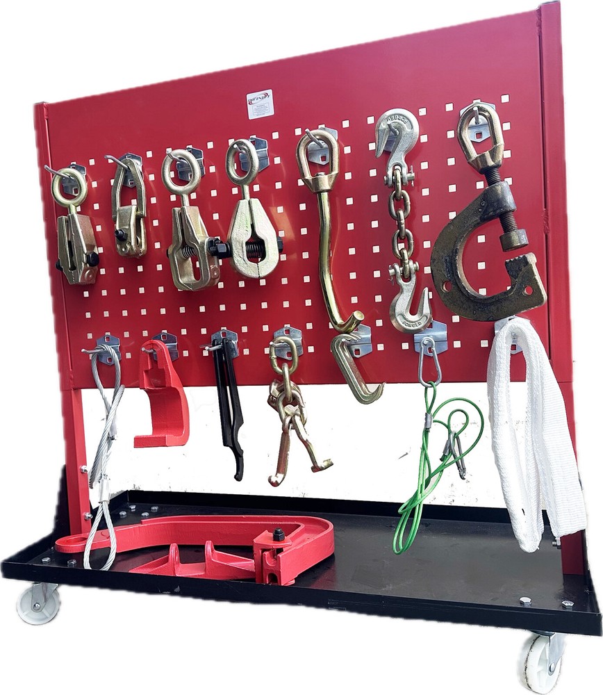 15pcs Auto Body Frame Machine Pulling Tool & Clamps Set w/Portable Hanging Board