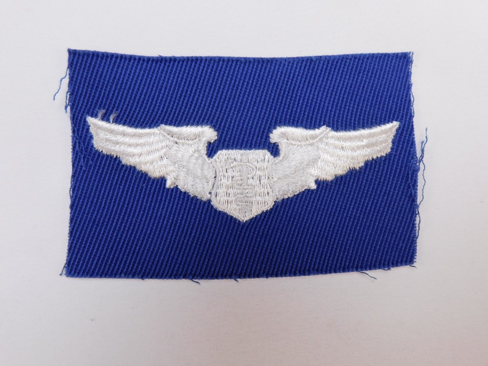 US Air Force USAF Basic Flight Surgeon Wings Royal Blue Twill Patch Cut-Edge