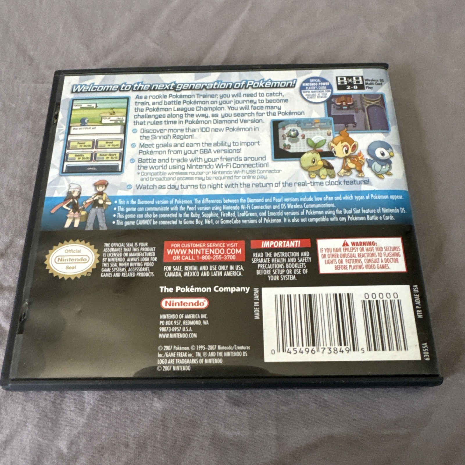 Pokemon Diamond Version Nintendo DS Case Only NO GAME INCLUDED.......