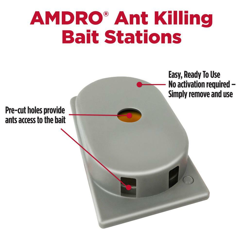 AMDRO Ant Killing Baits (Indoor) "Kills Ants" - 4 Stations