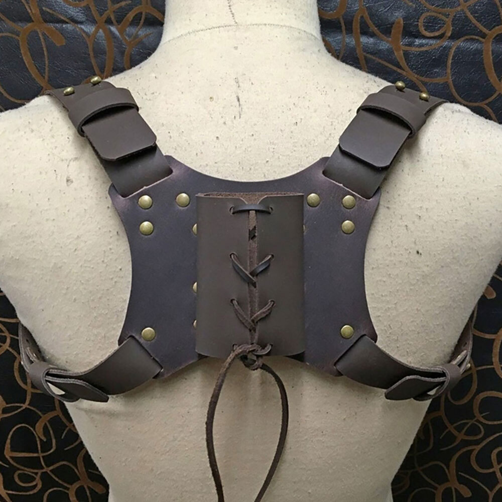 Medieval Retro Back Sword Holder Back Scabbard Warrior Cosplay PU Leather USA