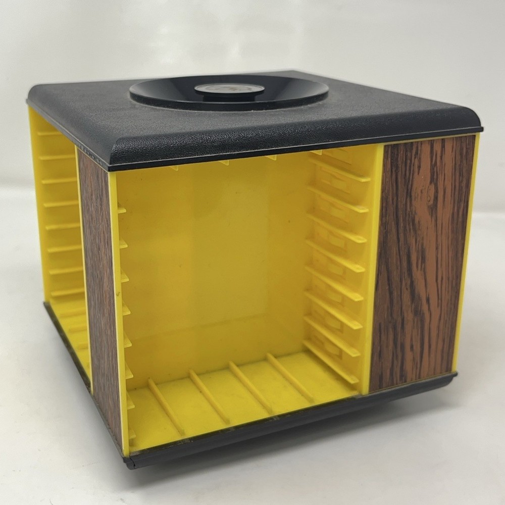 VINTAGE CAROUSEL CASSETTE HOLDER ROTATING AUDIO TAPES PLASTIC SHELF UNIT 1970’S