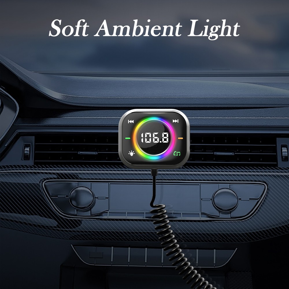 New Bluetooth Car AUX FM Transmitter TF Card LED USB Radio Handsfree MP3 Player