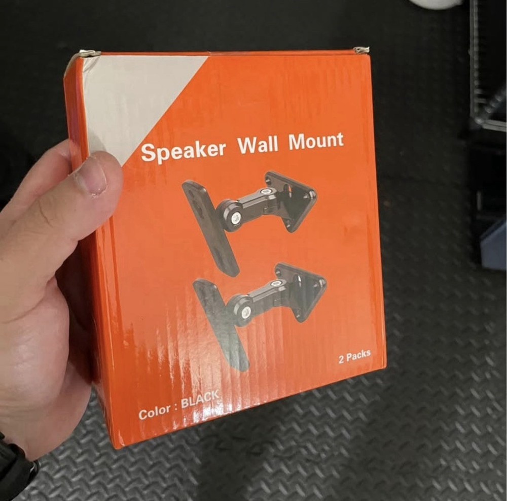 Speaker Wall Mount Brackets - Low Profile 7.5 lb. Capacity (Pair), Black