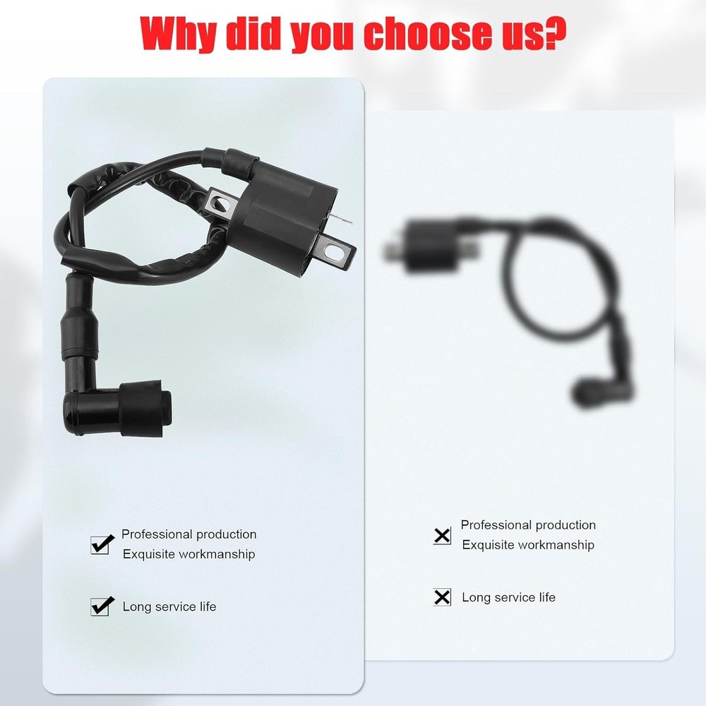 Yamaha ATV Ignition Coil Compatible with Bear Tracker, Warrior, Raptor - Durable