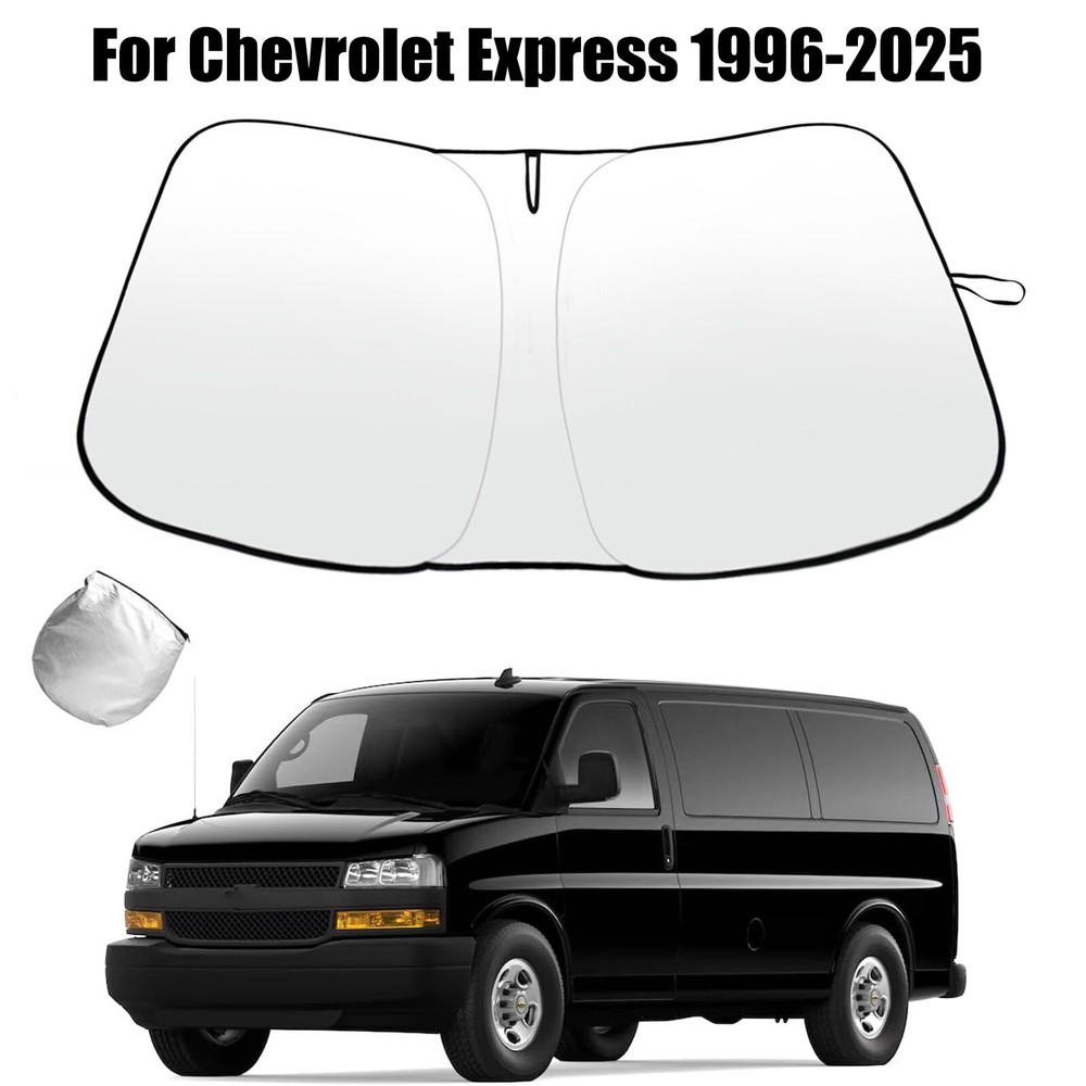 For 1996-2025 Chevy Express Foldable Windshield Visor UV Block Cover Protector
