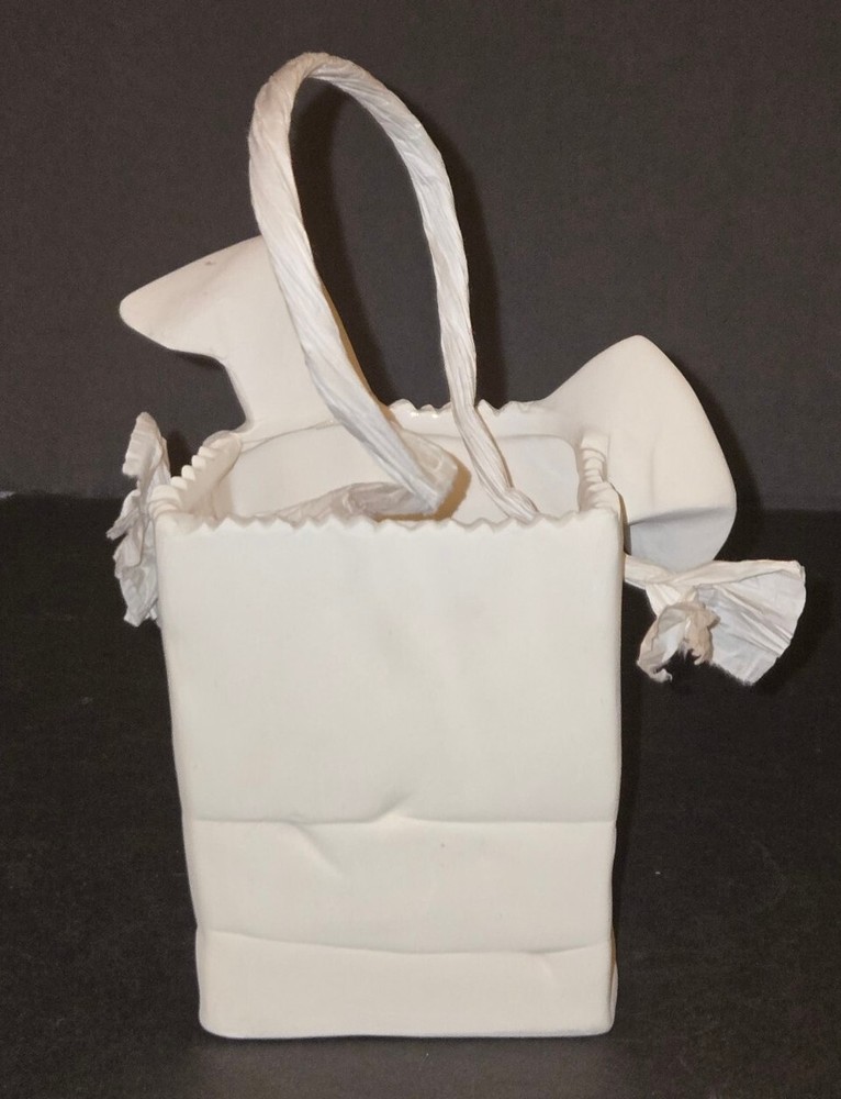 Easter Bunny Rabbit Spring Ceramic Bag Anthropomorphic Scioto Mold 5.25"