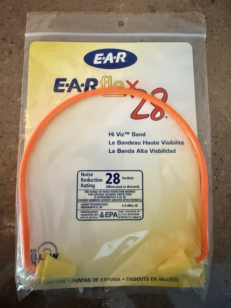 3M 320-1000, E-A-Rflex 28 Hearing Protector, NRR 28 dB, Regular Size, 1 Pair