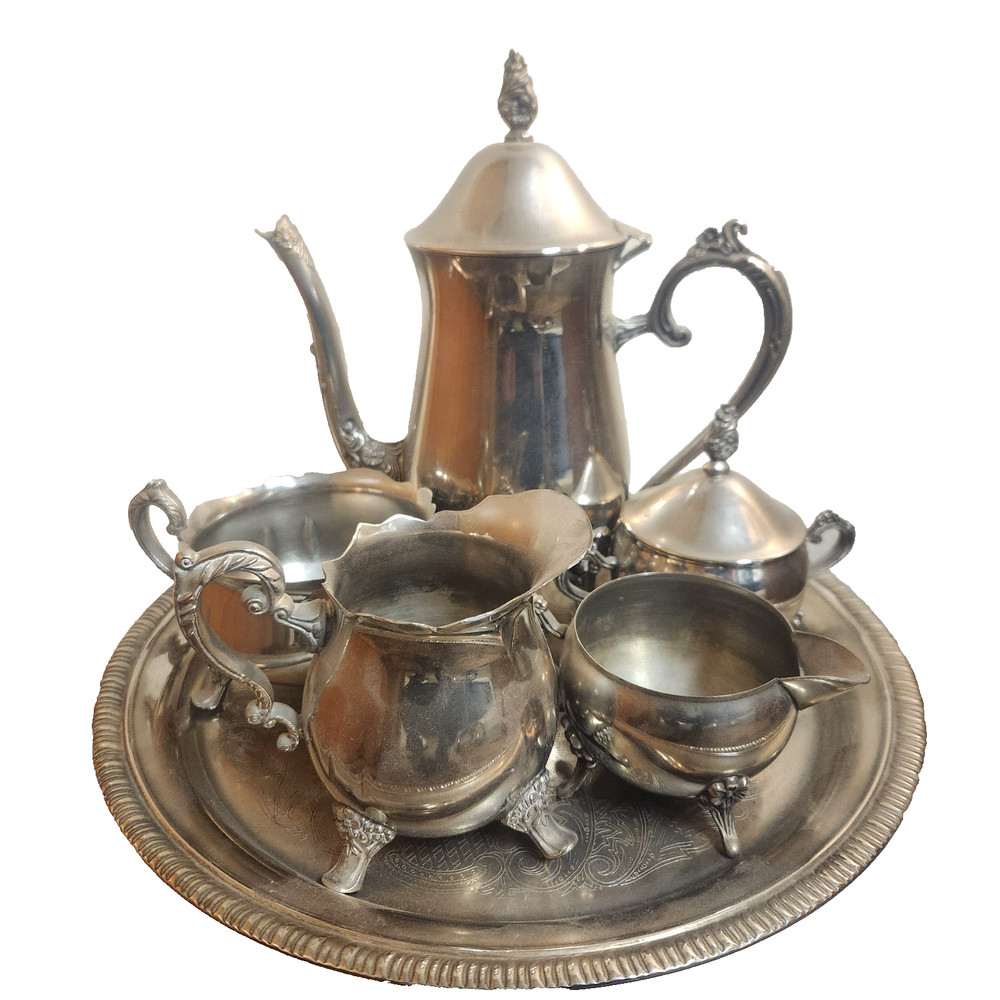 Antique International Silver Tea Coffeepot Set 6 PCS