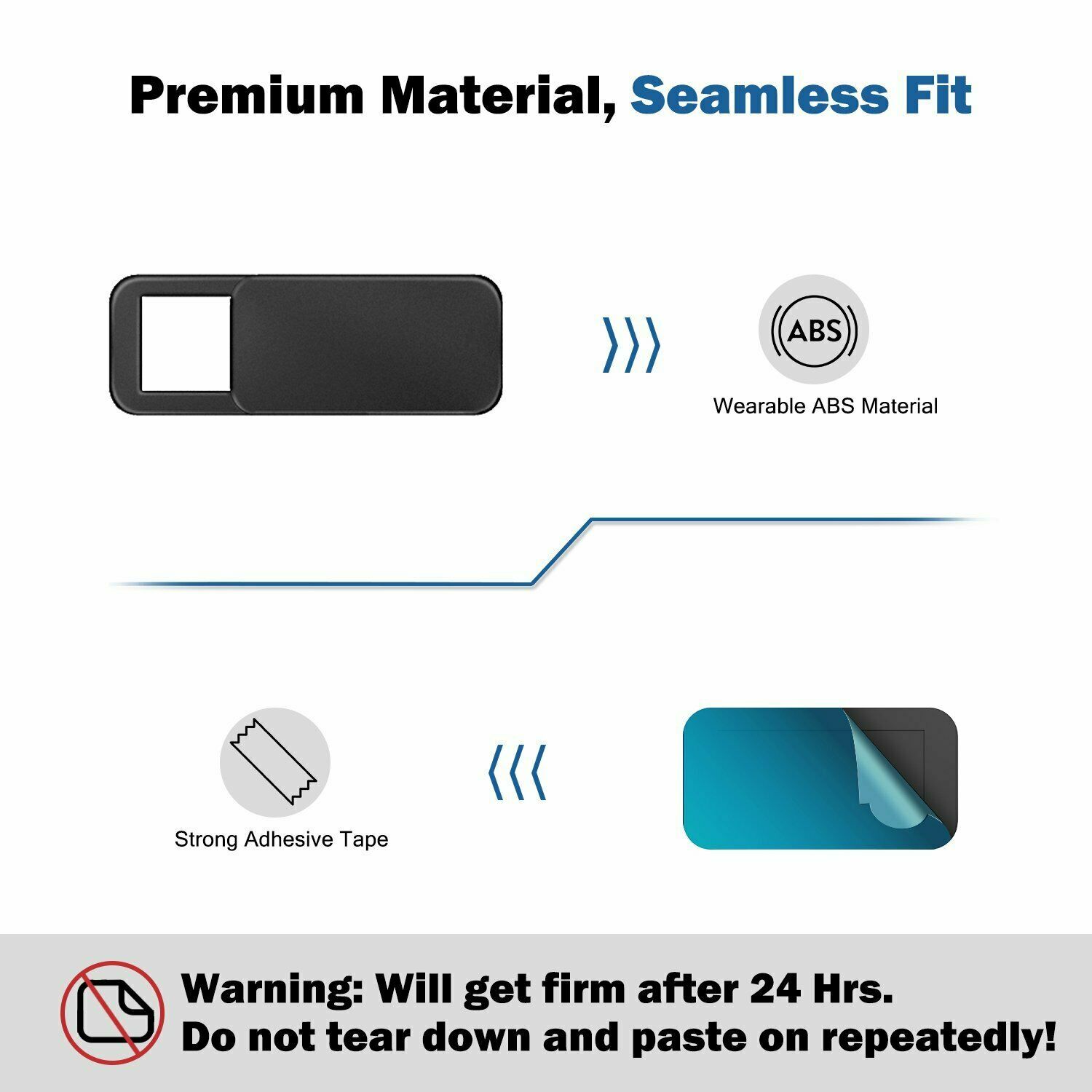 3 PC WebCam Cover Slide Camera Privacy Security Protect For Phone Laptop Table