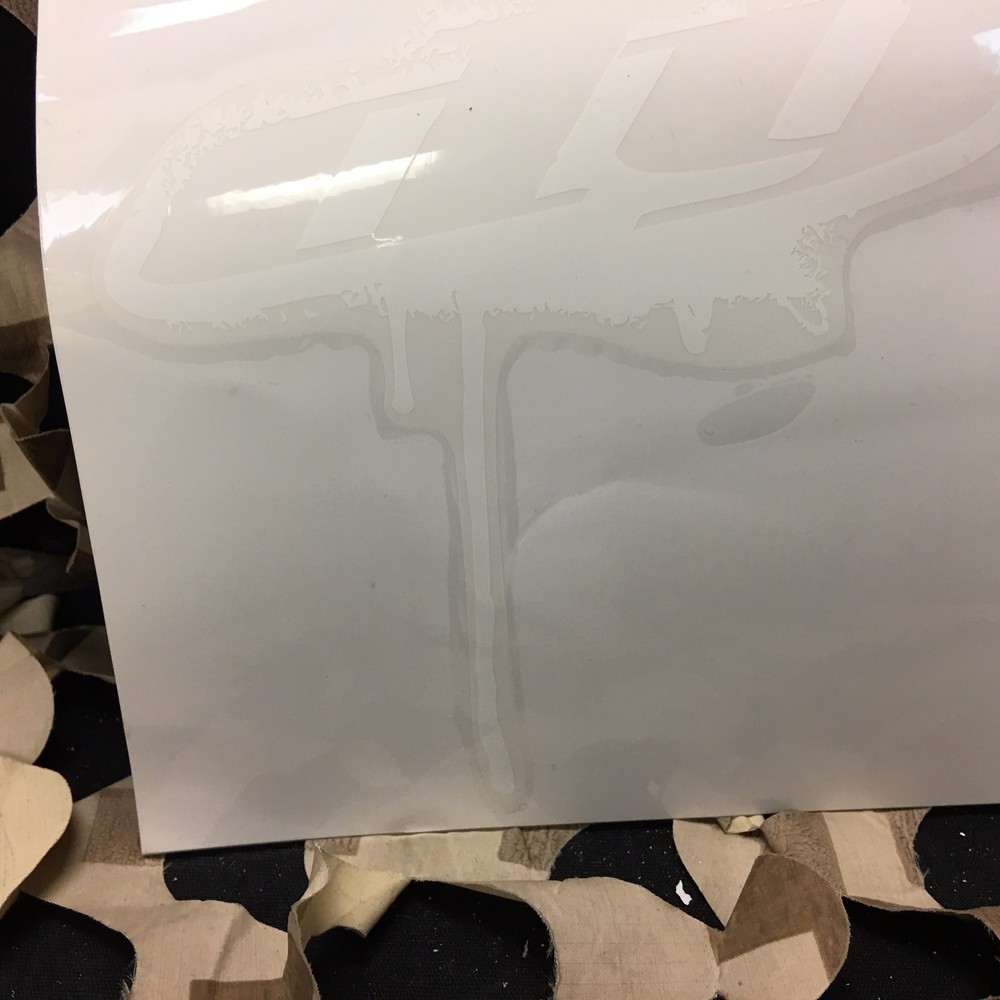 NEW Dye Paintball Sticker Drip Angle 8" - White