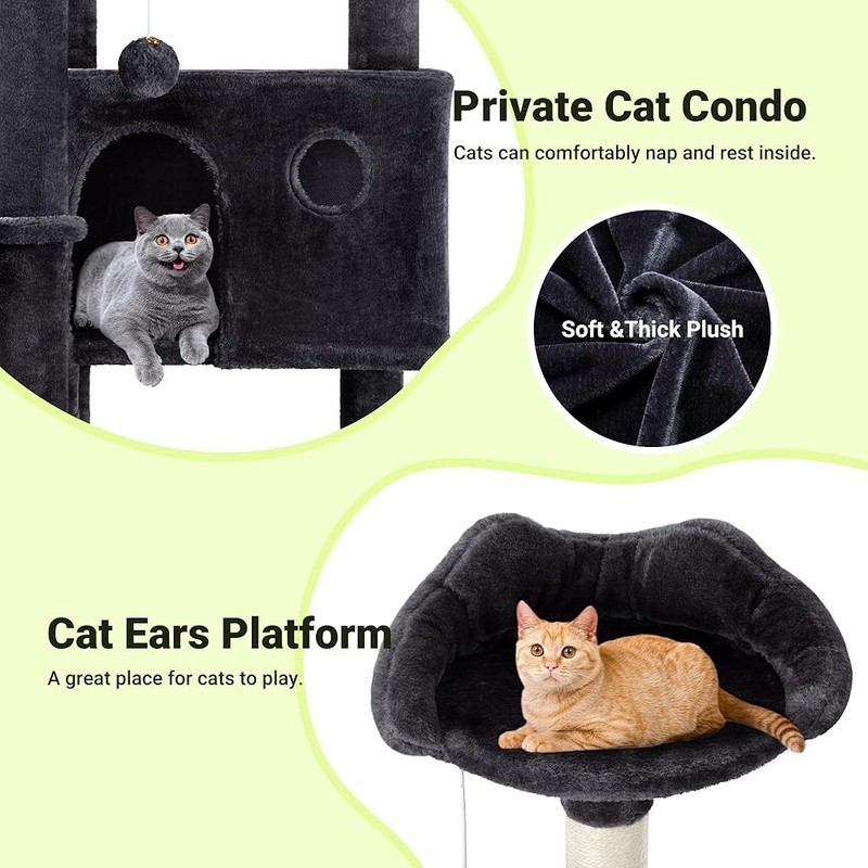 Multifunctional Cat Tree Activity Center W/ Cozy Condos & Scratching Posts New