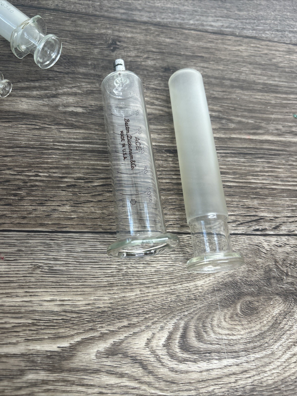 Vintage Glass Syringe Lot – 2cc 20cc 50cc – ACE BD Tomac – USA Made