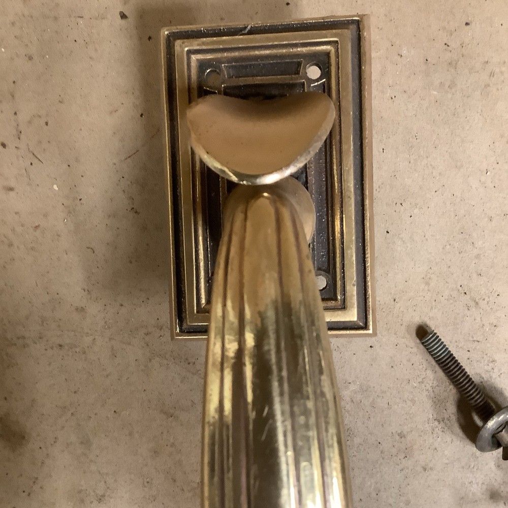 Antique Large Solid Brass Door Pull Handle 11 Inch 2Lb. 5 oz.