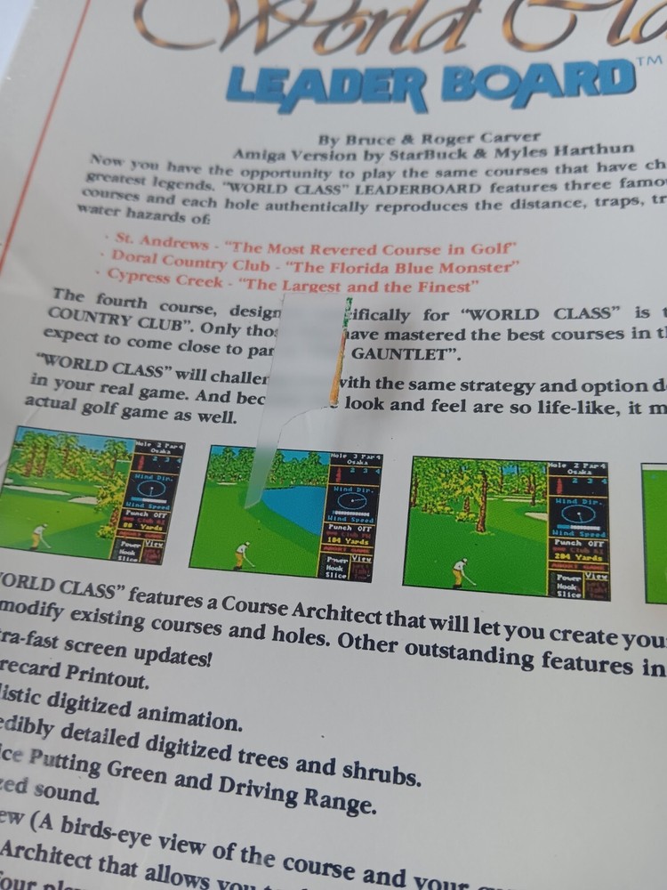 Amiga World Class Leader Board Pro Golf Simulator Computer Game Software, Sealed